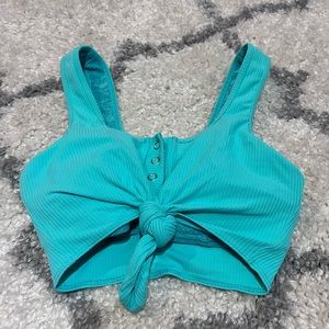 Ribbed teal sports bra bombshell. Size M